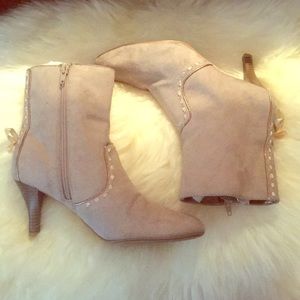 Tan suede booties